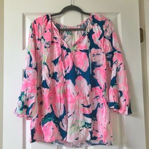 Lilly Pulitzer Floral Top- Size Large